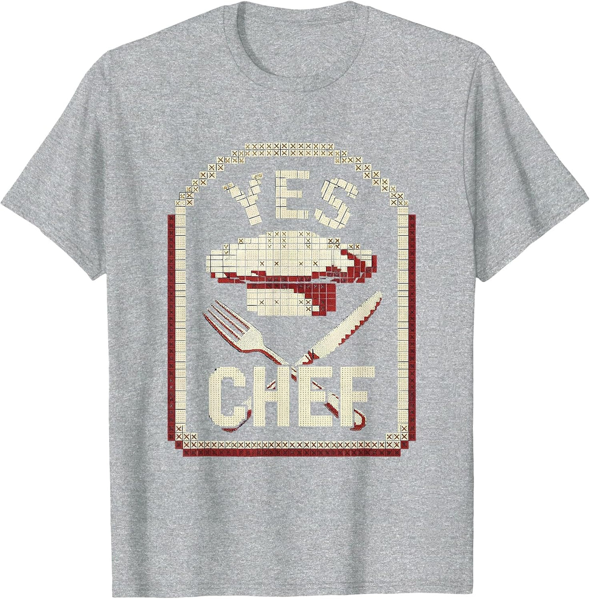 Men's Yes Chef Bold Kitchen Culture Graphic Design T-Shirt - Heather Grey