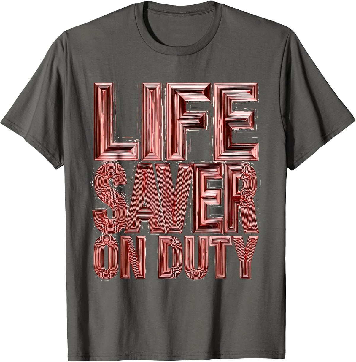 Life Saver On Duty EMT Graphic Design T-Shirt - Asphalt Grey