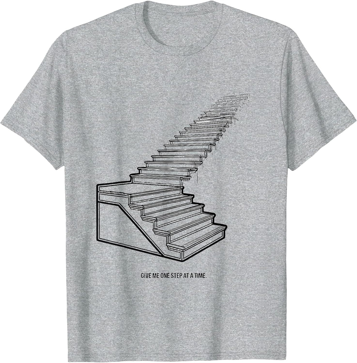 Men's Give Me One Step At A Time Neurodivergent ADHD Autism T-Shirt - Heather Grey