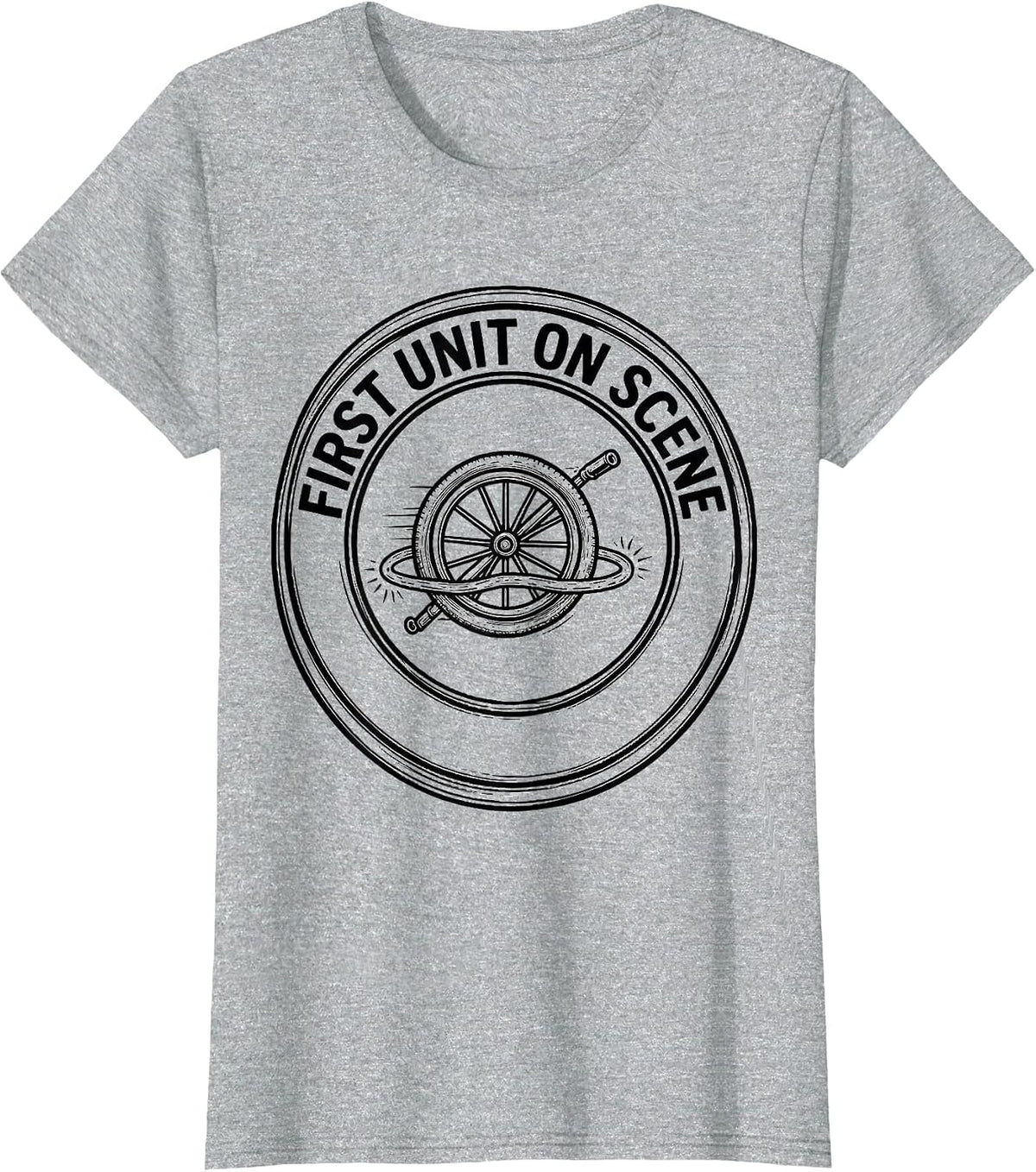Women's First Unit On Scene Funny EMS Paramedic EMT Gift T-Shirt - Heather Grey