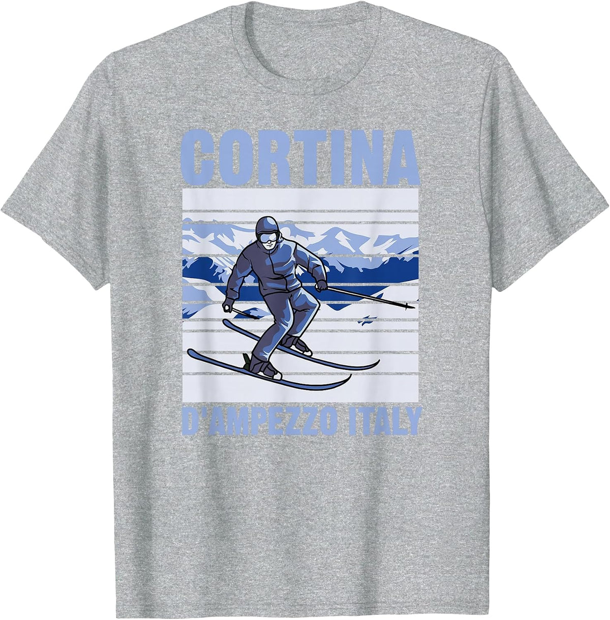 Cortina d'Ampezzo Italy Ski T-Shirt - Heather Grey