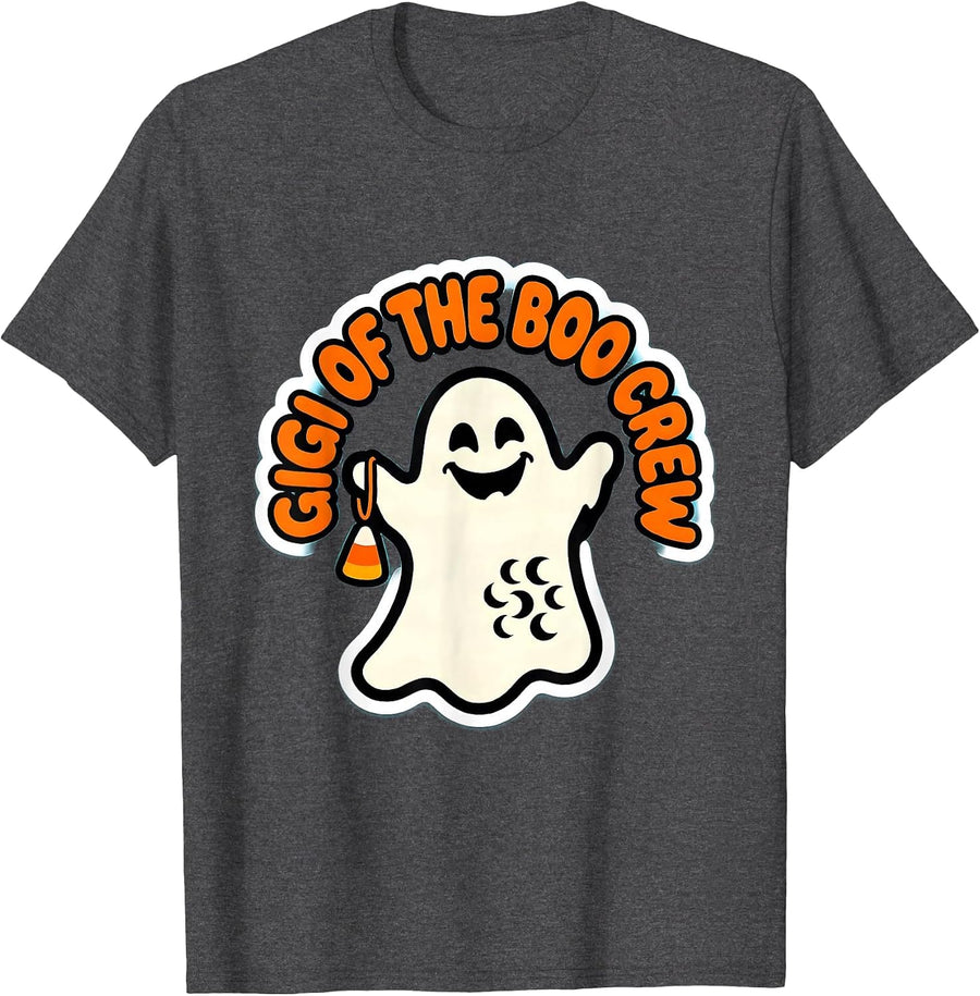 Men's Gigi Of The Boo Crew Cute Ghost Family Matching Halloween T-Shirt - Dark Heather Grey