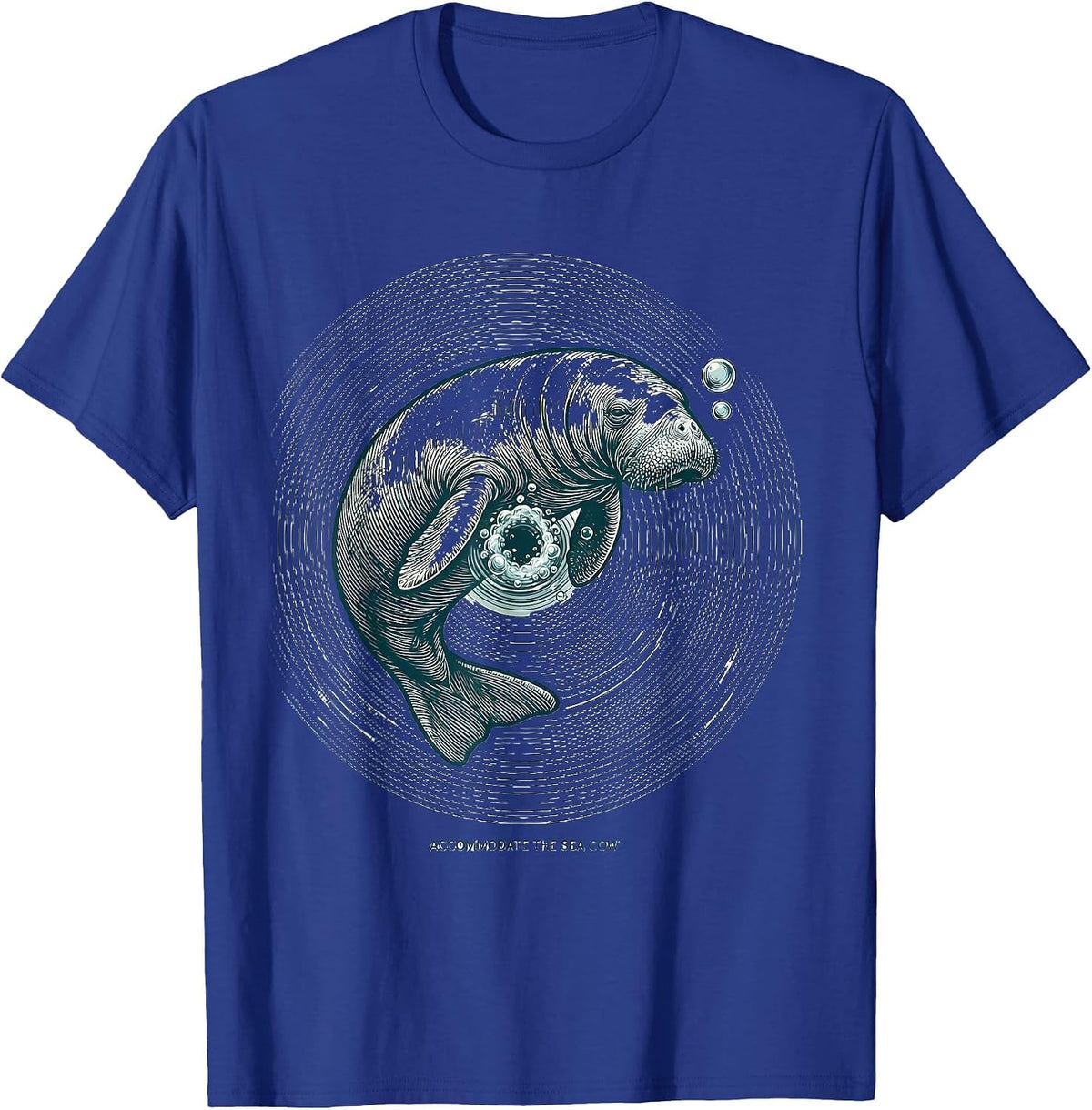 Accommodate The Sea Cow Funny Manatee Wildlife Lover Gift T-Shirt - Royal Blue