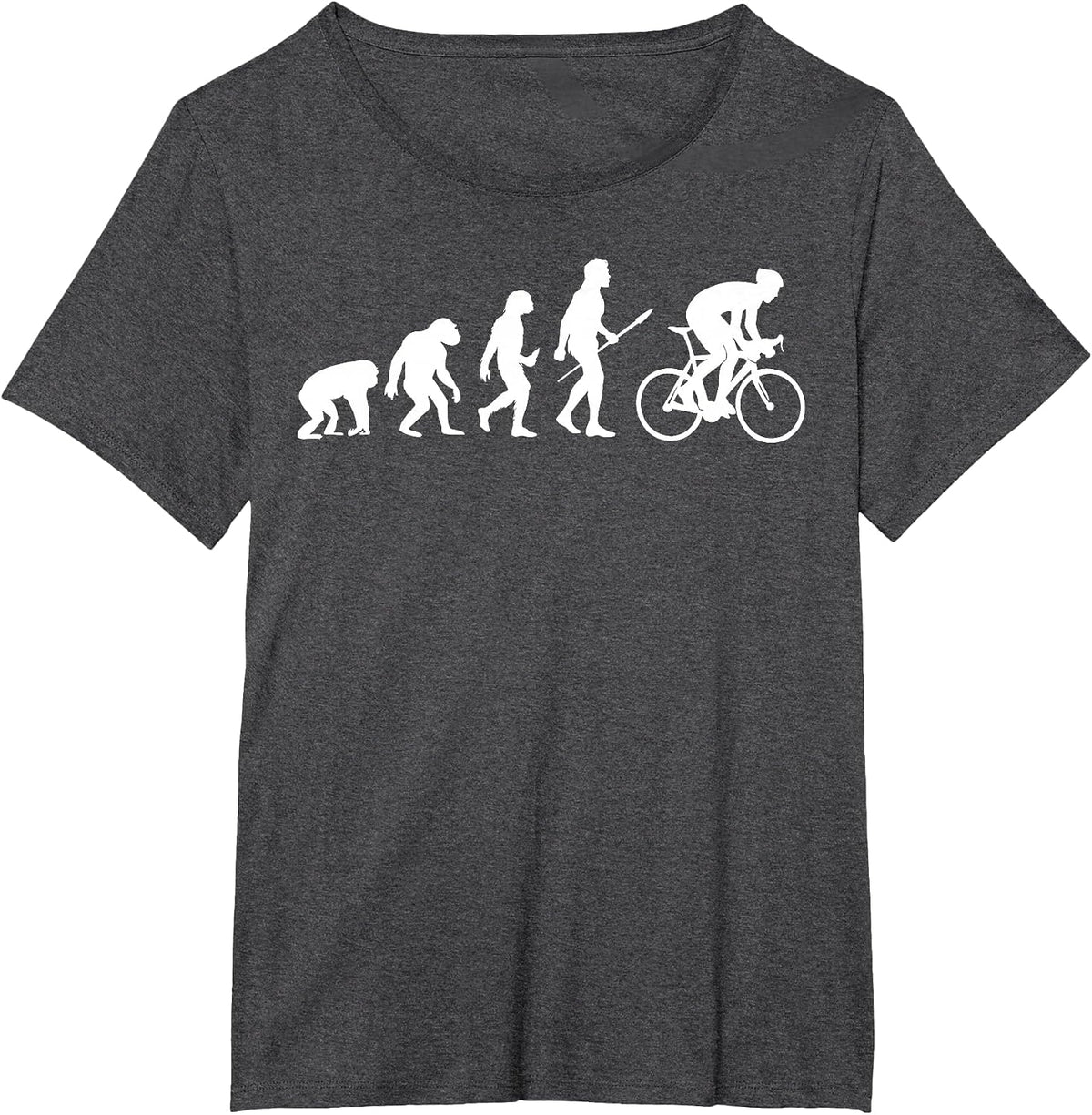 Cycling Evolution Funny Cycling Shirts Men Women Kids Biking T-Shirt - Dark Heather Grey