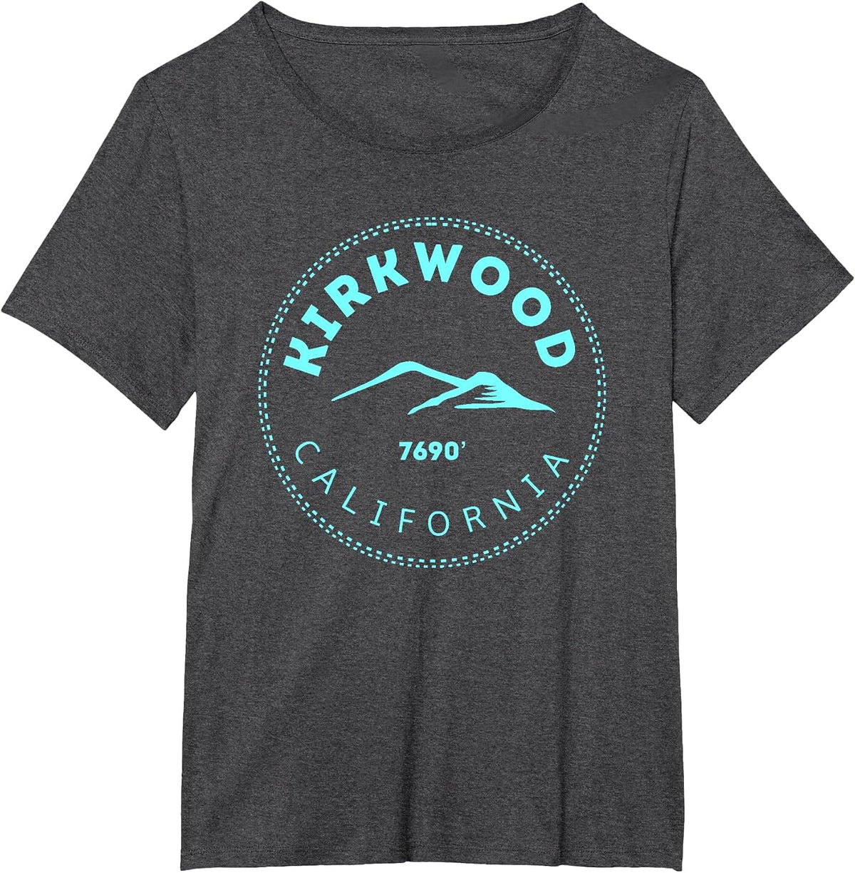 Kirkwood California Mountain Town - Elevated CA Skiing T-Shirt - Dark Heather Grey