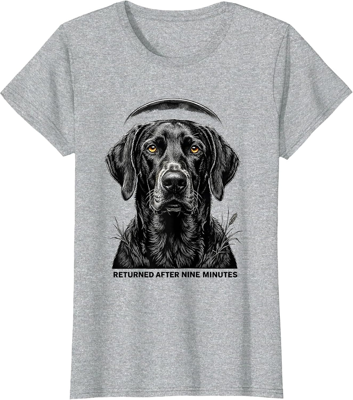 Returned After Nine Minutes Weimaraner UFO Abduction Funny T-Shirt - Heather Grey
