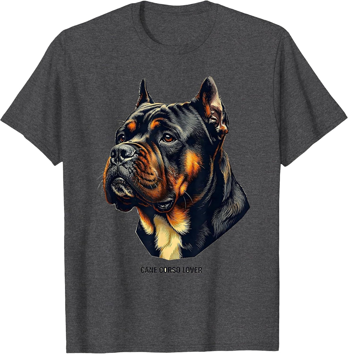 Cane Corso Lover Screenprint Poster Dog Owner Pride T-Shirt - Dark Heather Grey