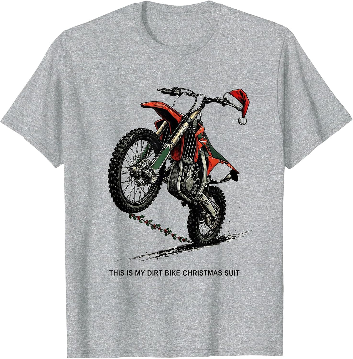 Men's This Is My Dirt Bike Christmas Suit Funny Biker Santa T-Shirt - Heather Grey
