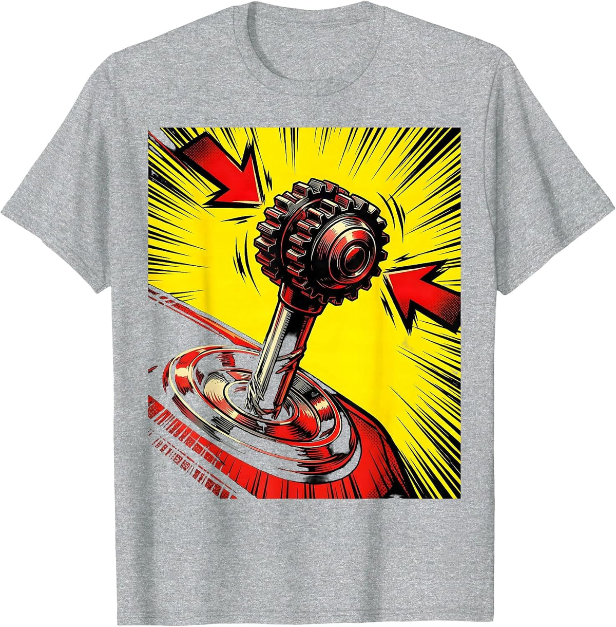 Men's Stuck In Between Funny Gear Shift Graphic T-Shirt - Heather Grey