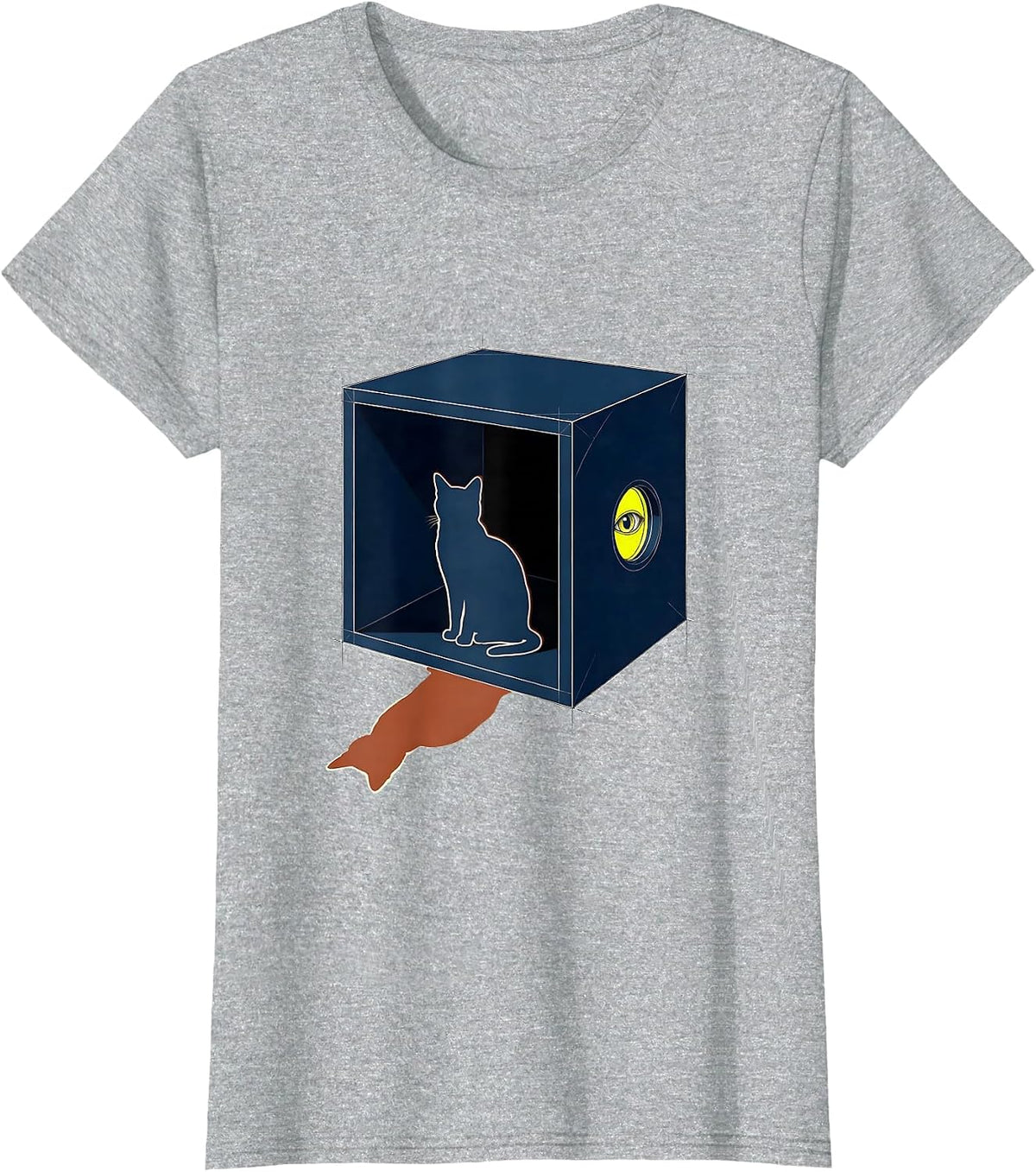 Schrödinger Cat Quantum Physics Humor Science Enthusiast T-Shirt - Heather Grey
