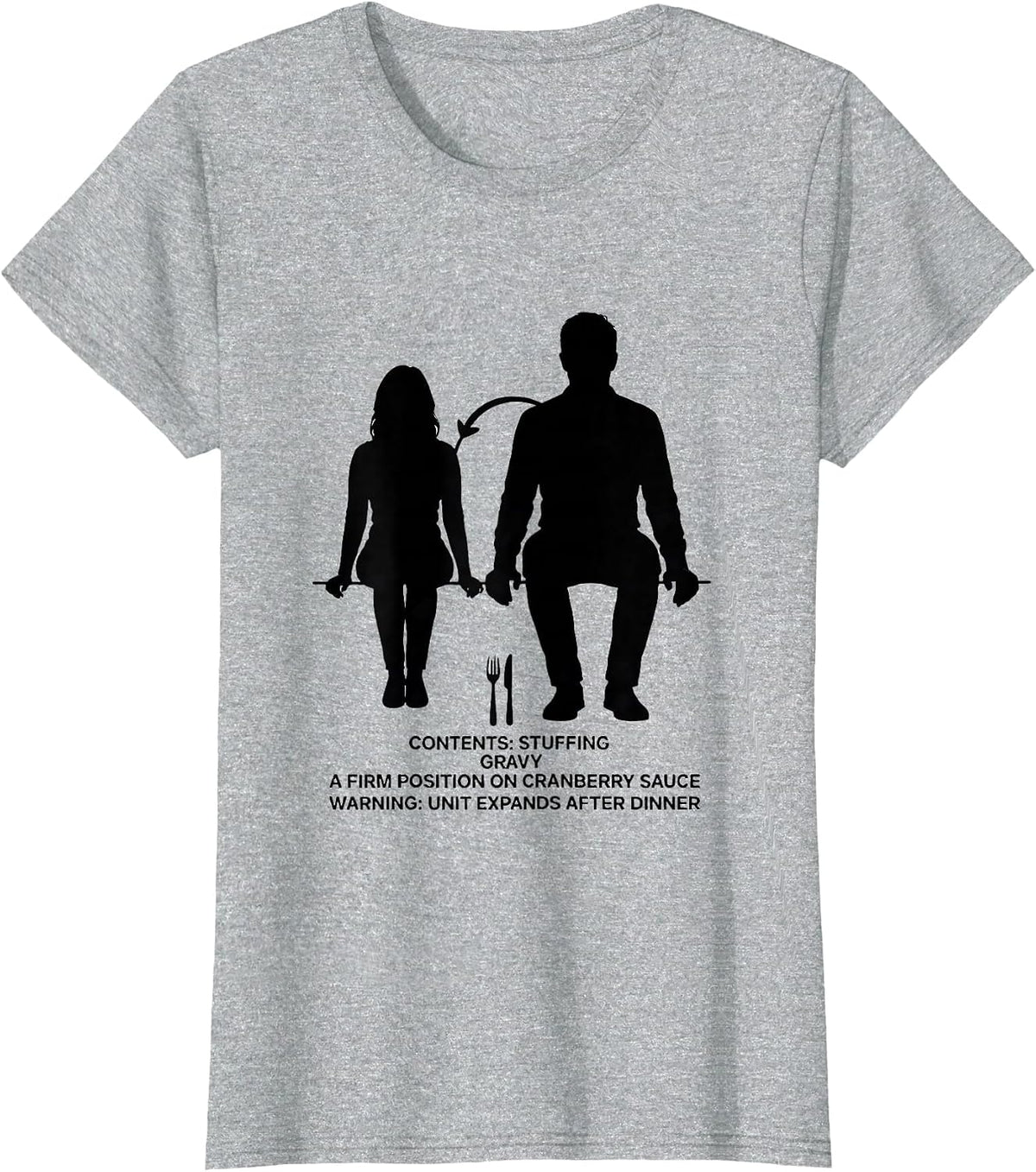 Thanksgiving Dinner Costume Nutrition Facts Parody T-Shirt - Heather Grey