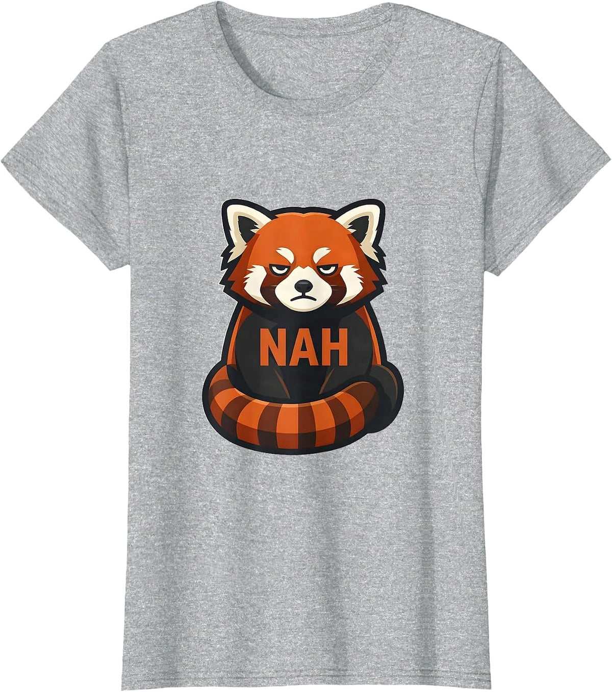 Nah Funny Red Panda Mascot Animal Lover Gift T-Shirt - Heather Grey
