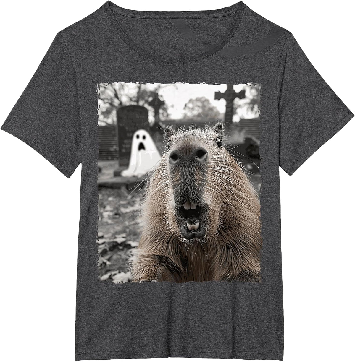 Funny Capybara Halloween Costume T-Shirt - Dark Heather Grey