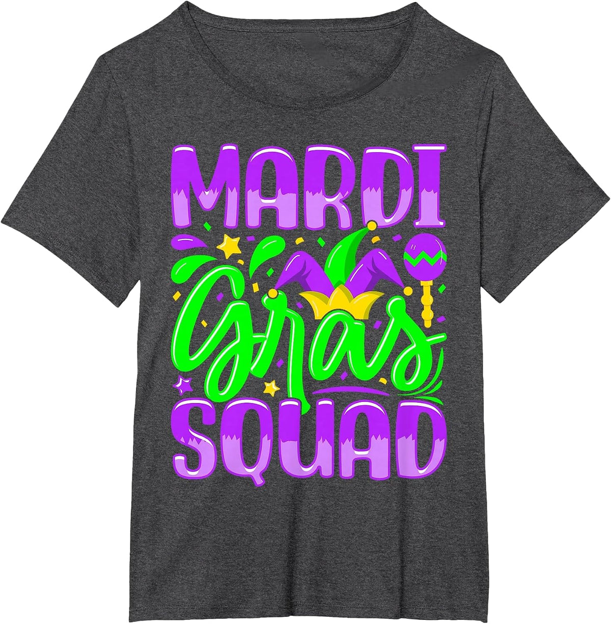 Mardi Gras Squad T-Shirt - Dark Heather Grey