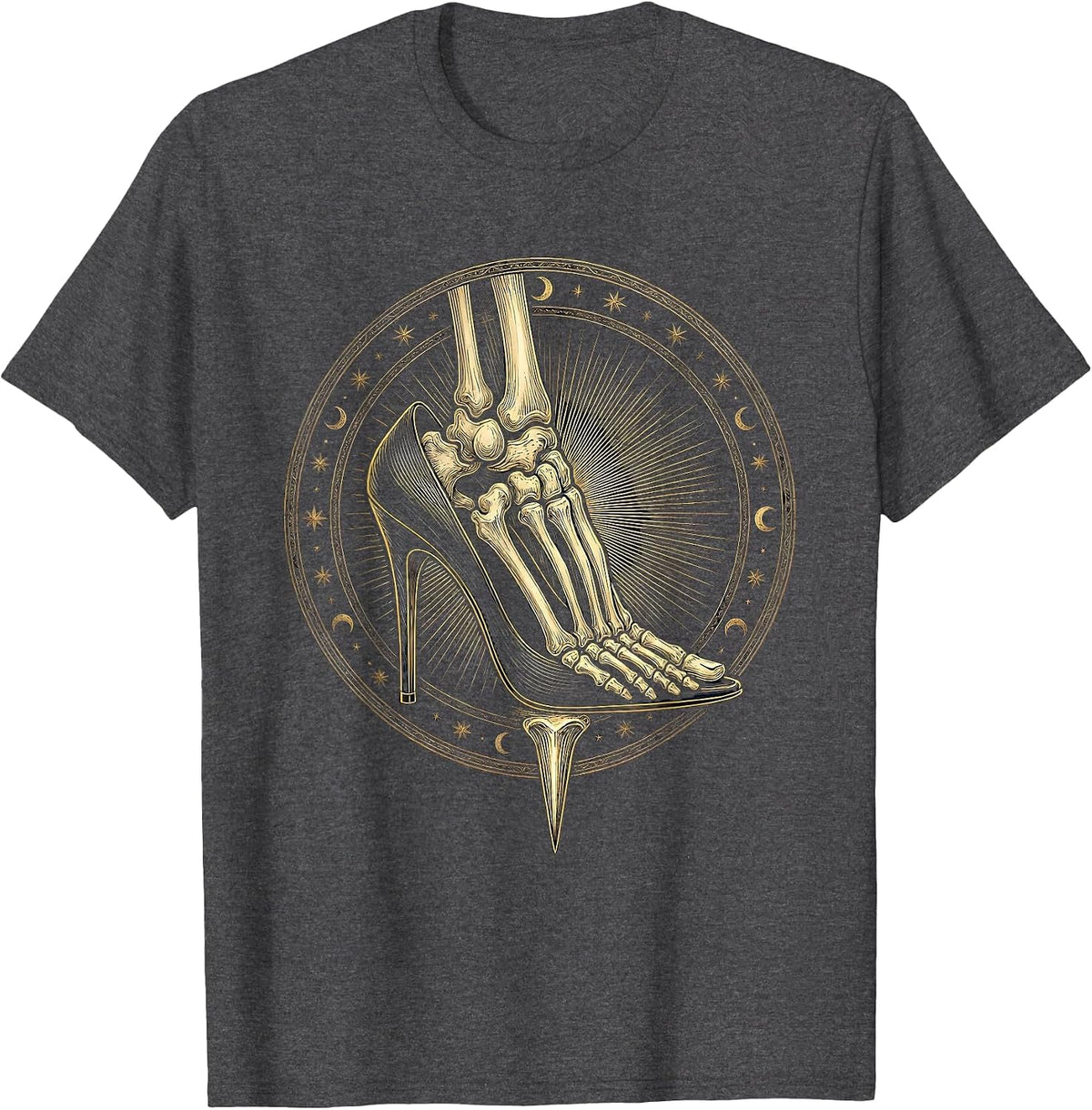 Men's X-Ray High Heel Shoe Radiology Graphic T-Shirt - Dark Heather Grey