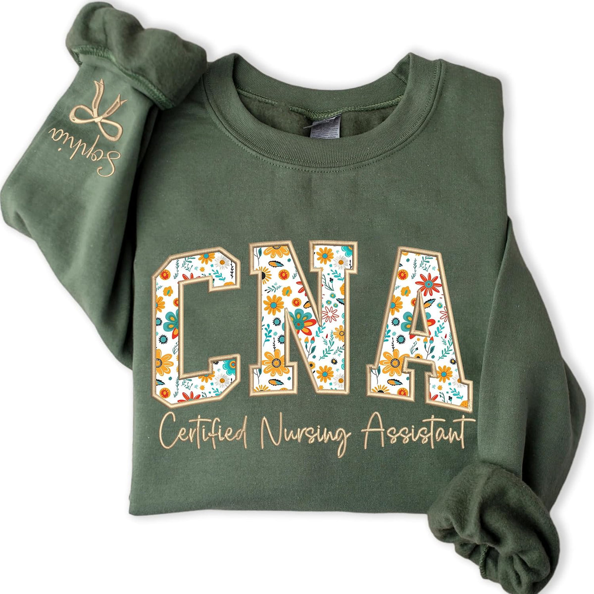 Embroidered Nurse Sweatshirt – Custom Name & Specialty, Personalized Gift for Nurses & Healthcare Heroes - Cna
