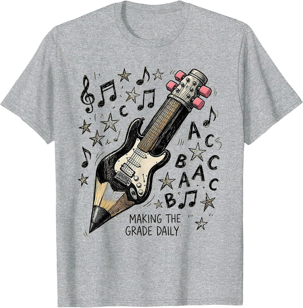 Men's Rock Your School Making the Grade Daily Design T-Shirt - Heather Grey