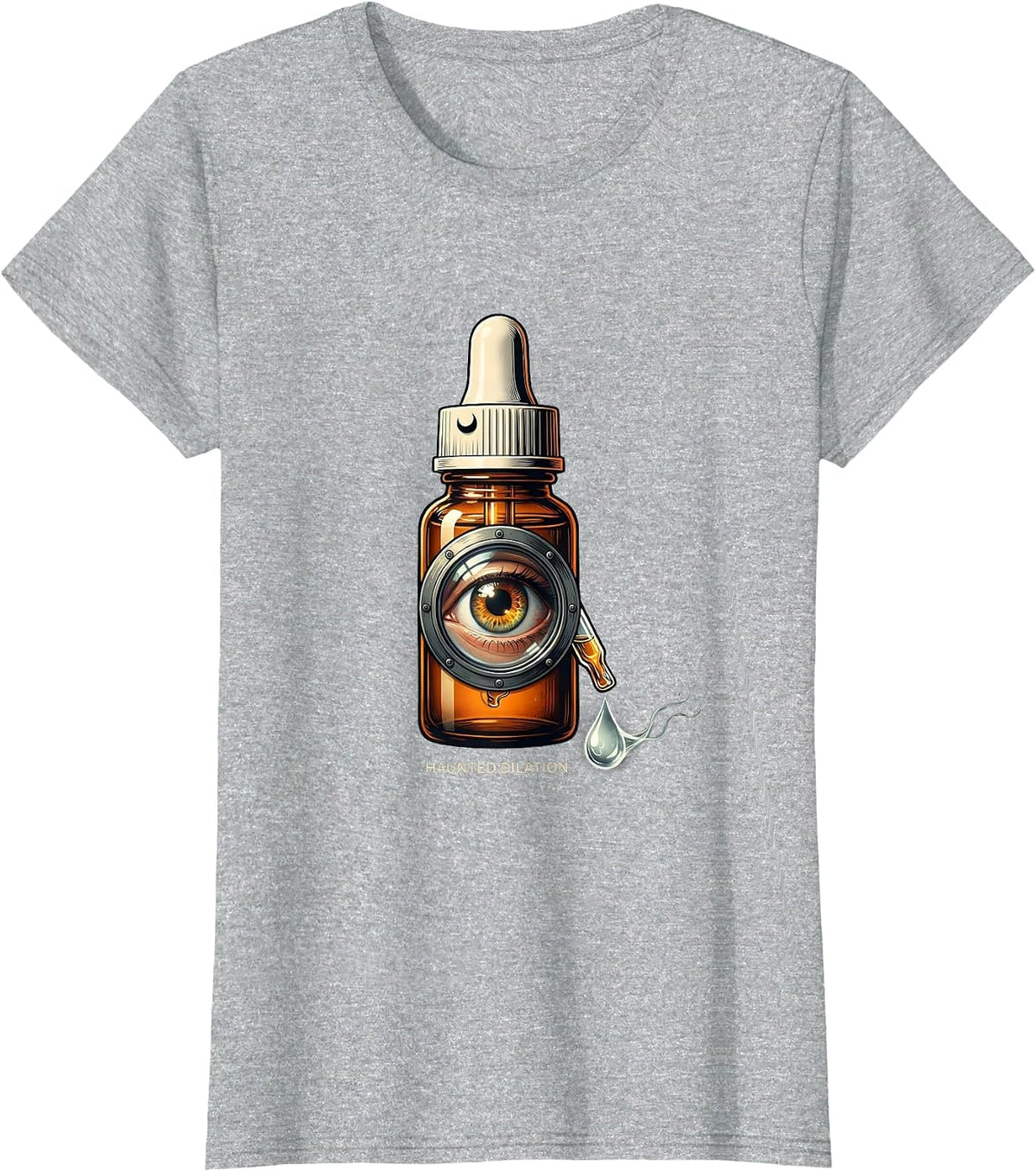 Haunted Dilation Funny Optometrist Halloween Eye Doctor T-Shirt - Heather Grey