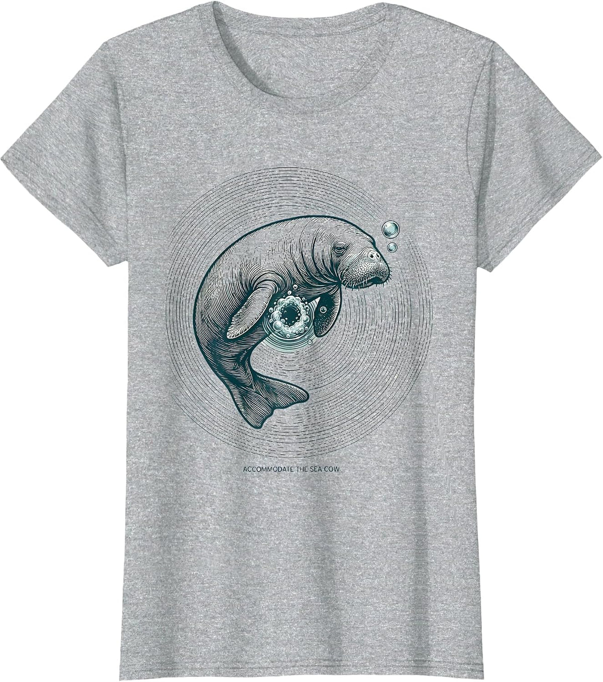 Accommodate The Sea Cow Funny Manatee Wildlife Lover Gift T-Shirt - Heather Grey