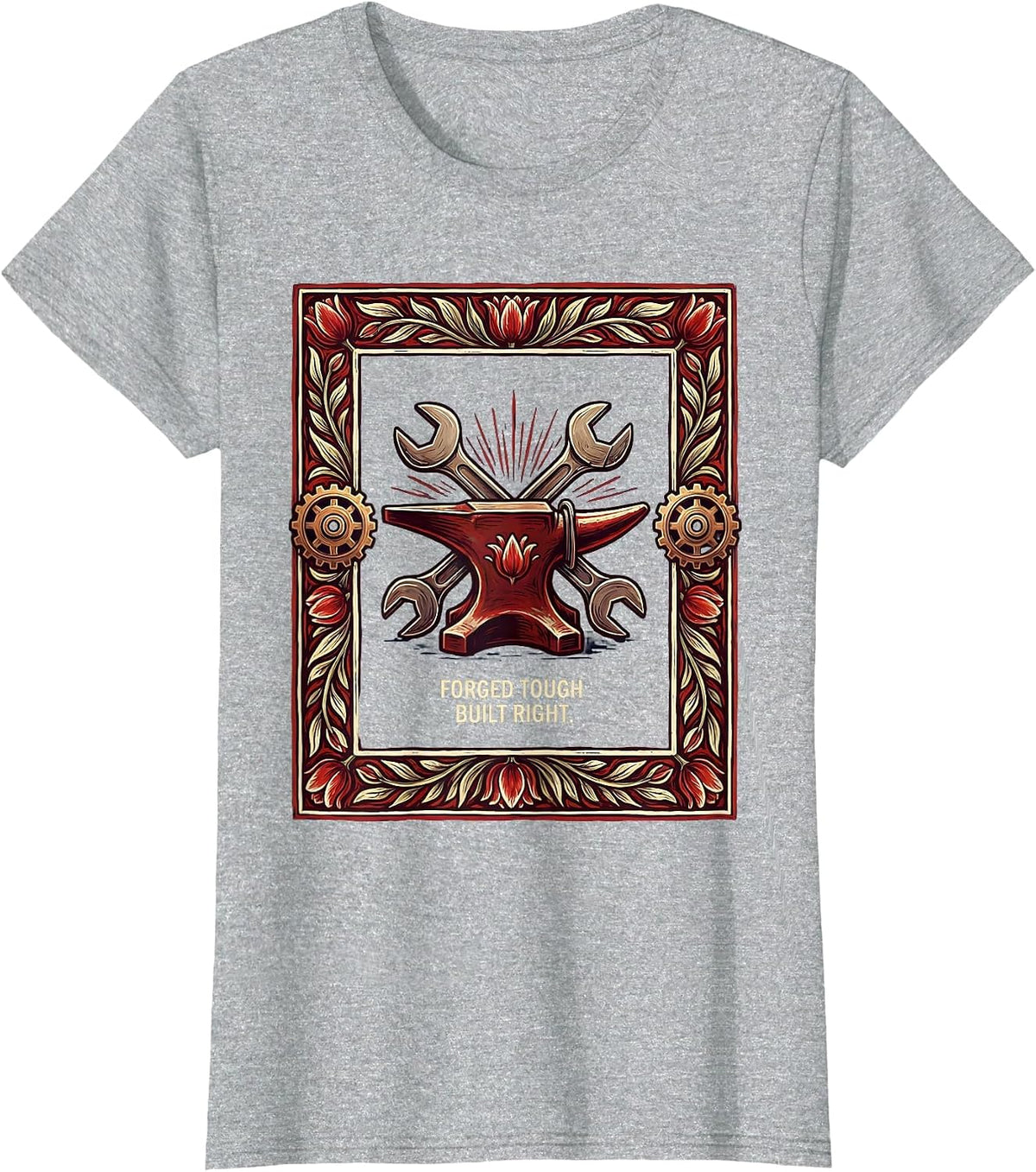 Valley Forge Automotive Forged Tough Built Right T-Shirt - Heather Grey