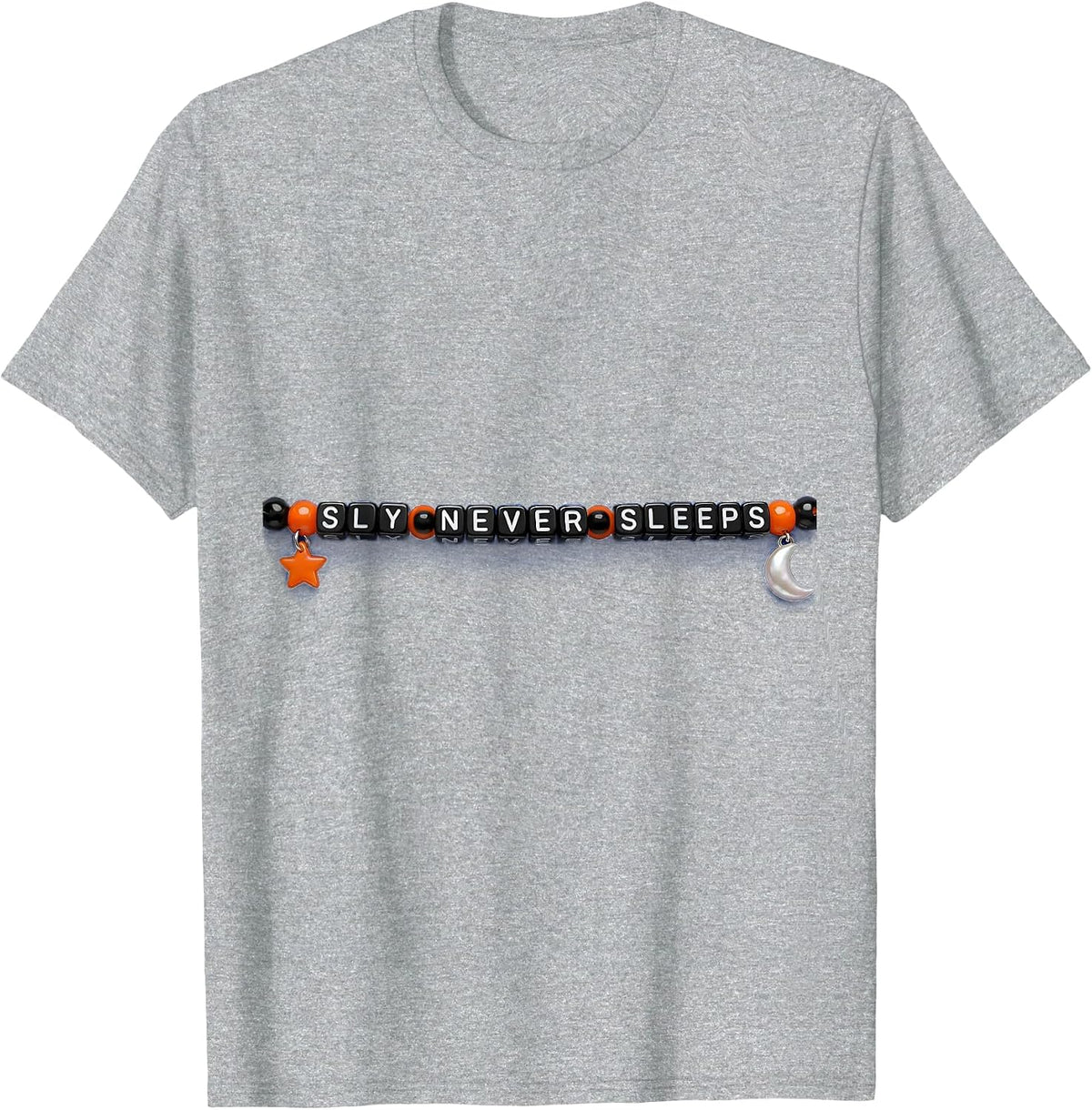 Men's Sly Never Sleeps Fox Graphic Design T-Shirt - Heather Grey