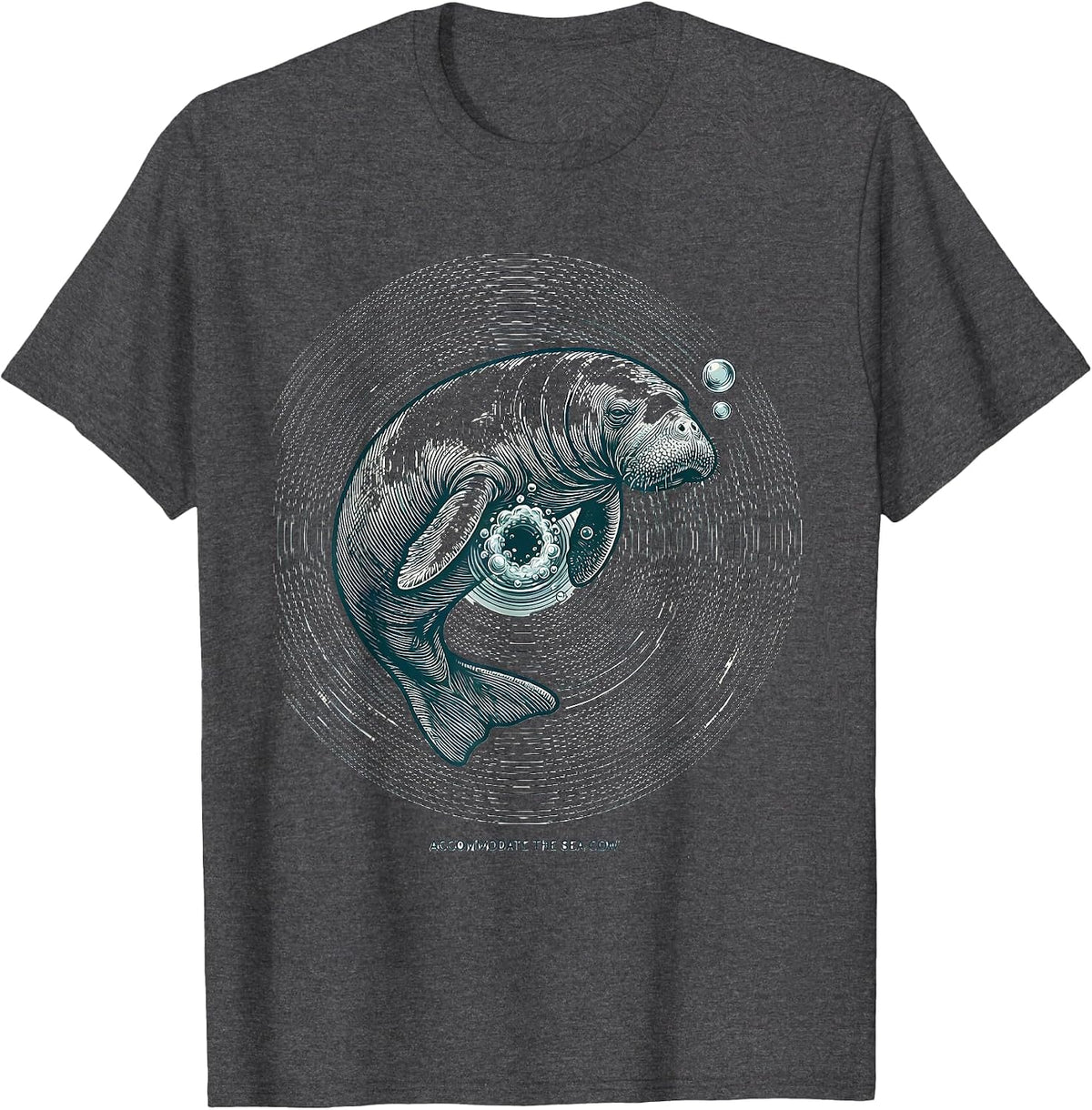 Accommodate The Sea Cow Funny Manatee Wildlife Lover Gift T-Shirt - Dark Heather Grey