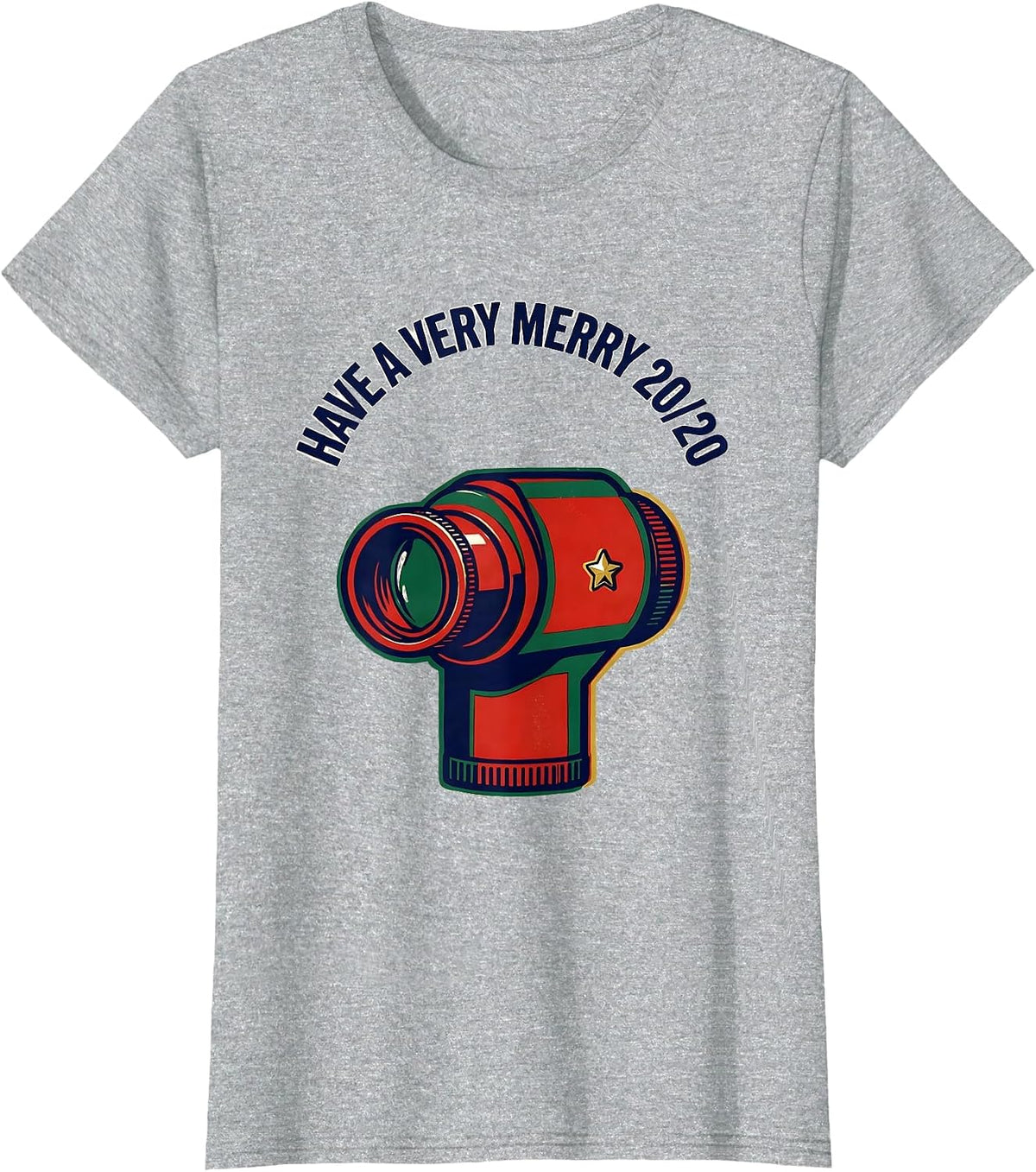 Women's Have A Very Merry 20/20 Funny Optometrist Christmas Pun T-Shirt - Heather Grey