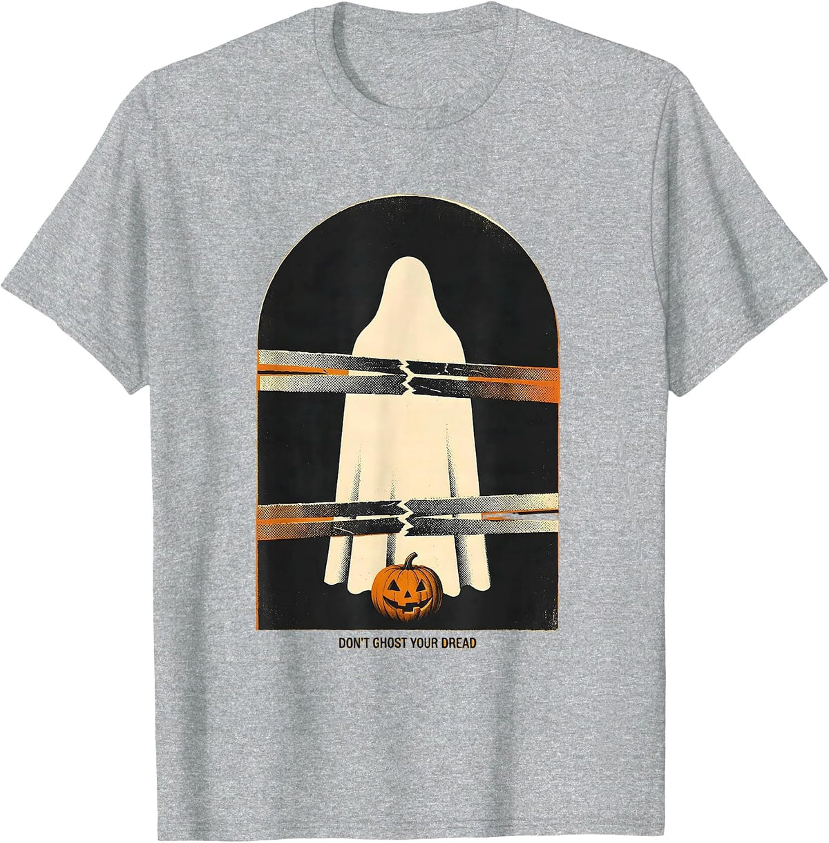 Men's Don't Ghost Your Dread Halloween Mental Health Screenprint T-Shirt - Heather Grey