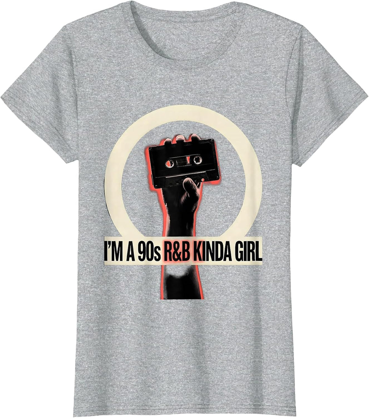 Women's I'm A 90s R&B Kinda Girl Retro Music Hip Hop Soul Fan T-Shirt - Heather Grey