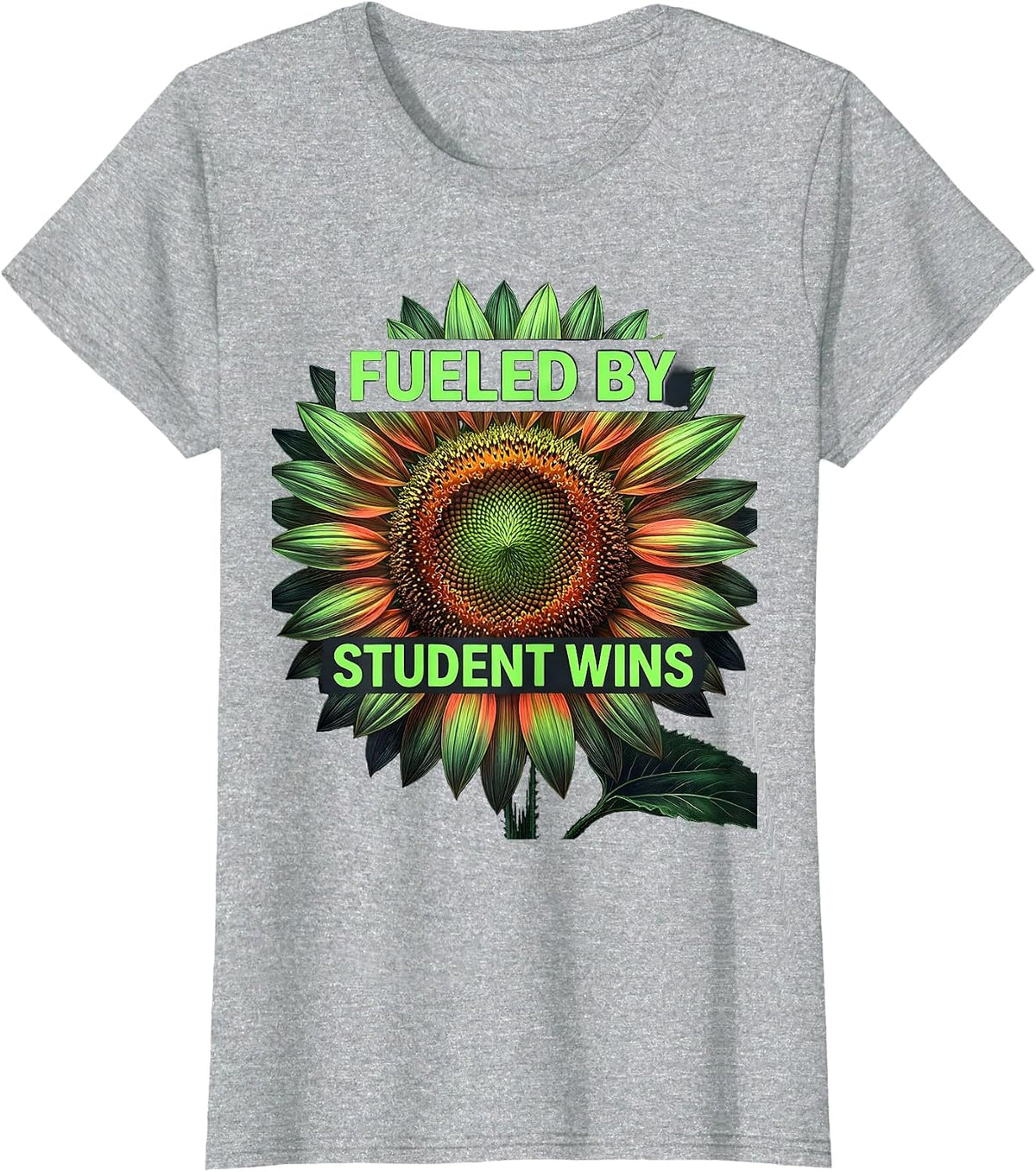 Fueled by Student Wins Paraprofessional Design T-Shirt - Heather Grey