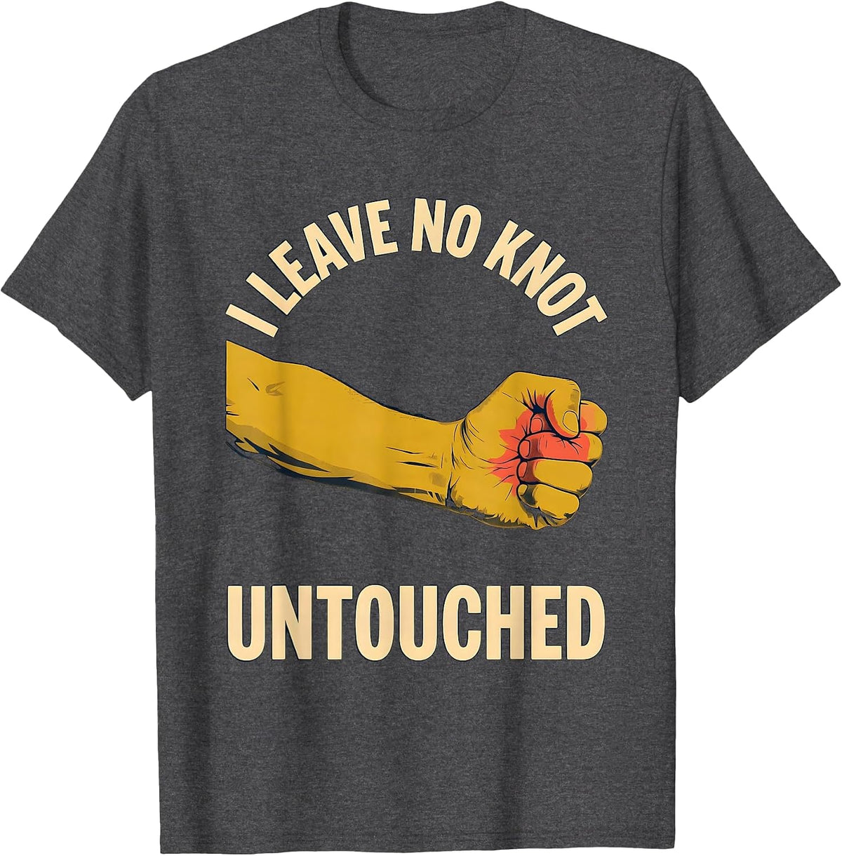 I Leave No Knot Untouched Funny Massage Therapist LMT Gift T-Shirt - Dark Heather Grey
