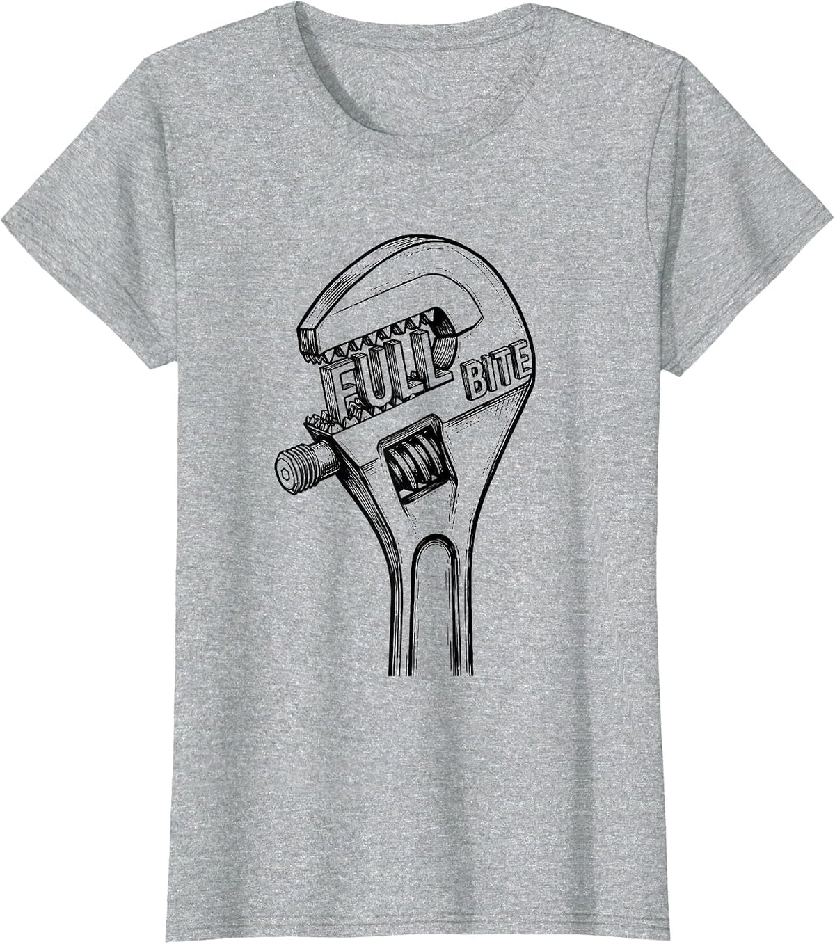 Women's Full Bite Oilfield Worker Rugged Occupational Pride Tough T-Shirt - Heather Grey