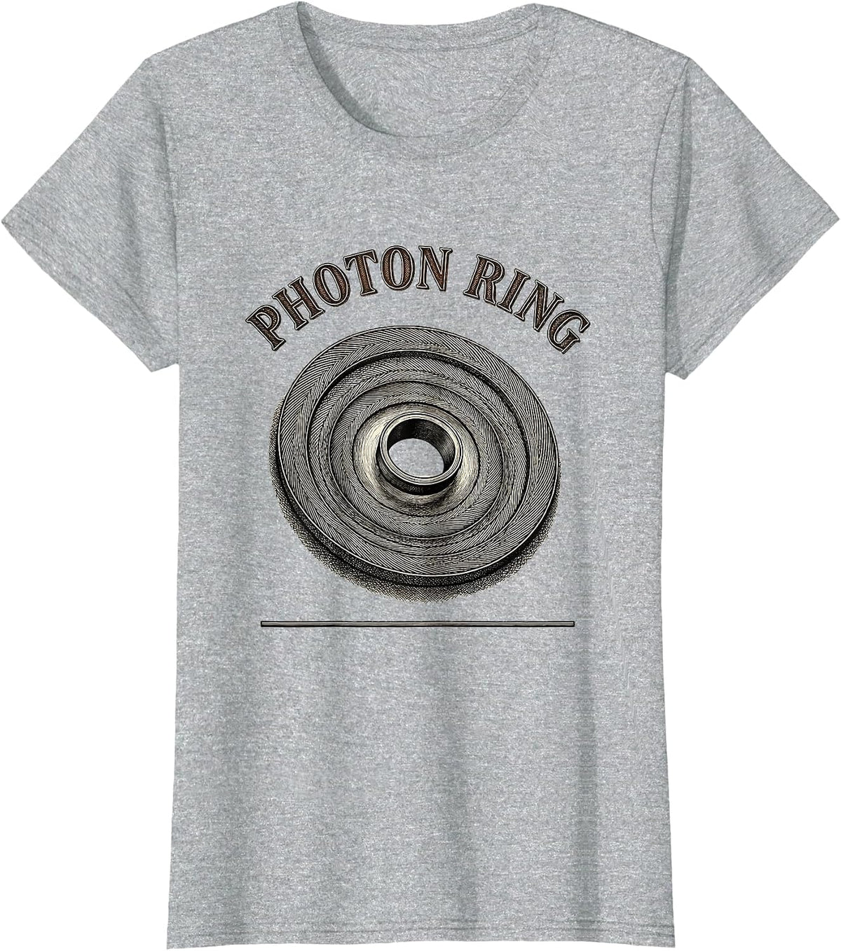 Photon Ring Black Hole Astrophysics Science Equation Physics T-Shirt - Heather Grey