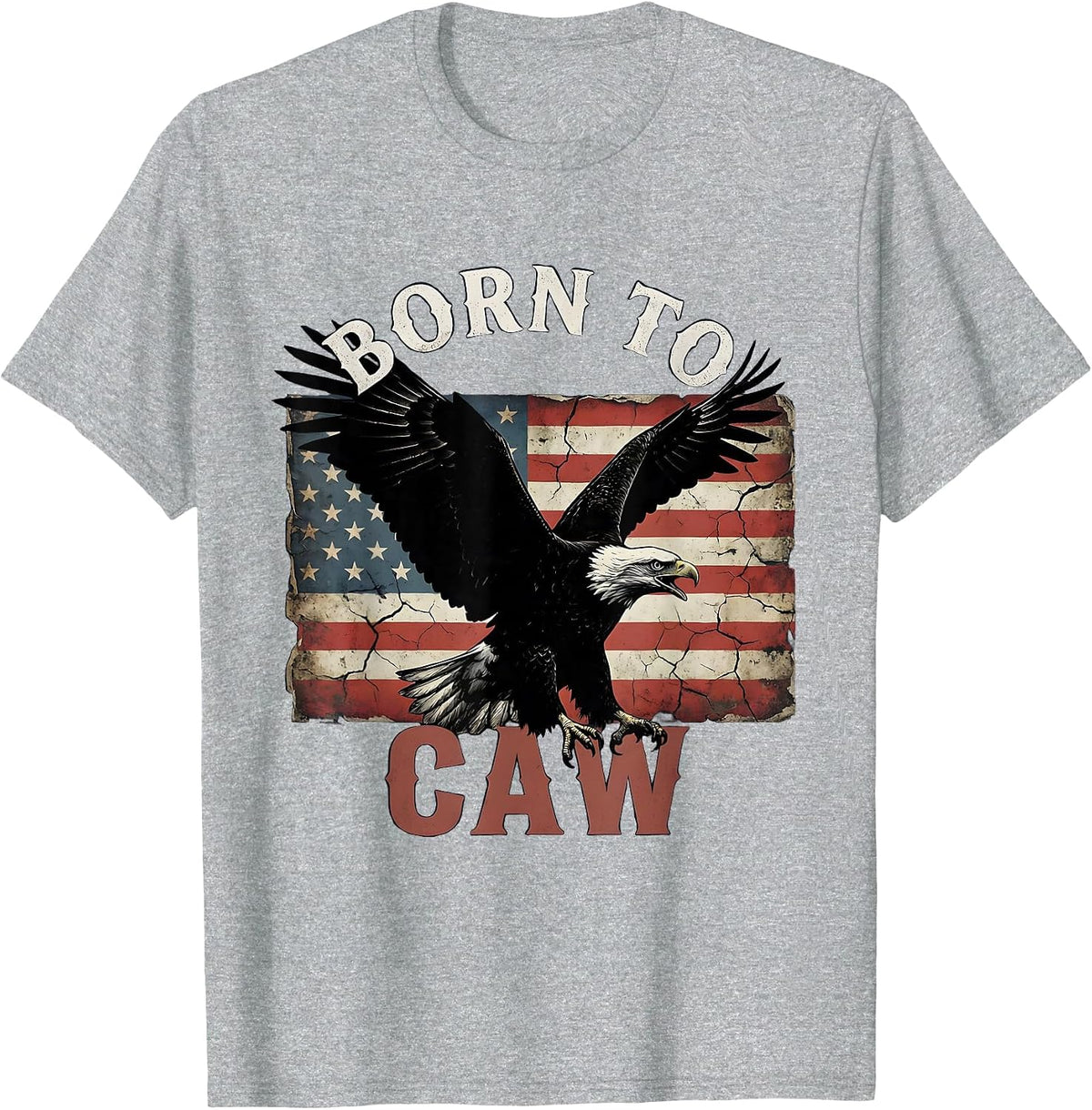 Men's Born to Caw Crow Lover Graphic Design T-Shirt - Heather Grey