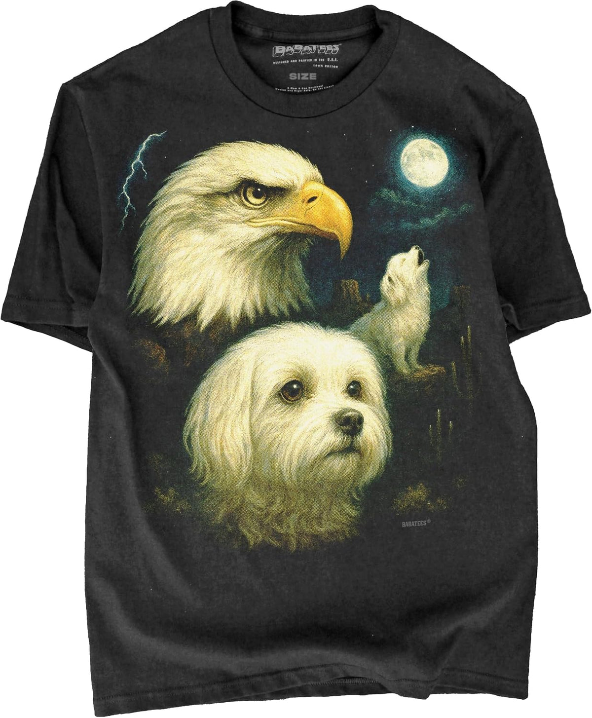 Majestic Dog Artwork Premium Black T-Shirt for Men & Women - Maltese