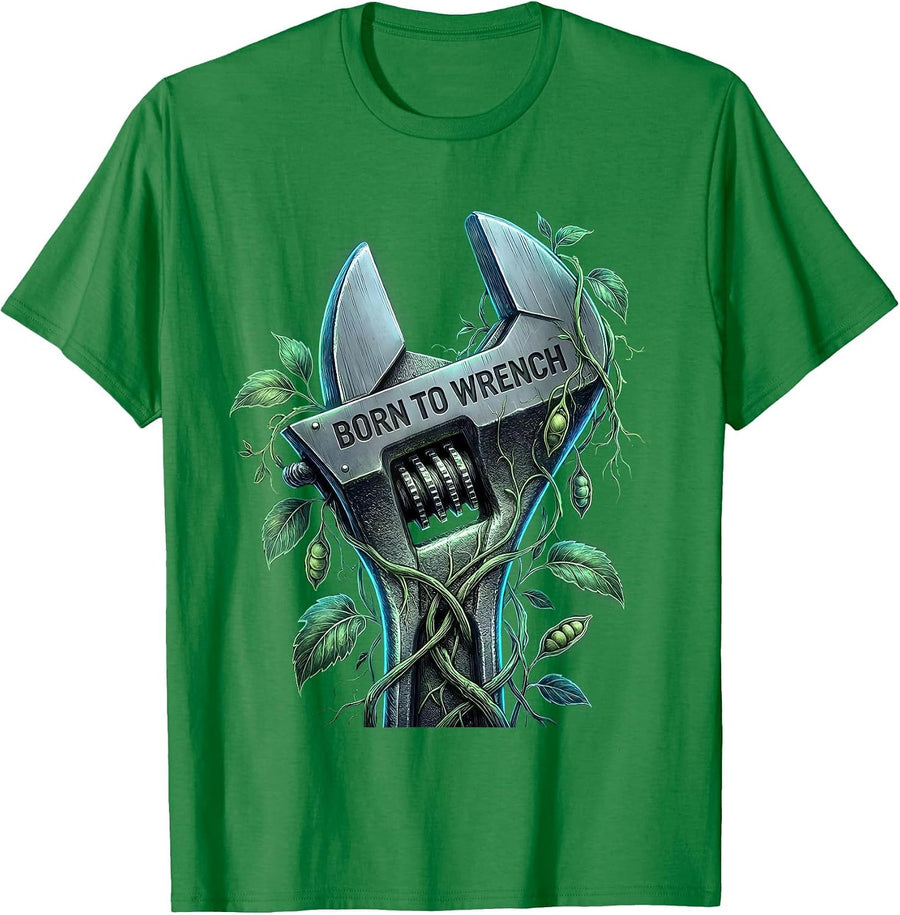 Men's Born to Wrench Valley Forge Automotive Design T-Shirt - Kelly Green