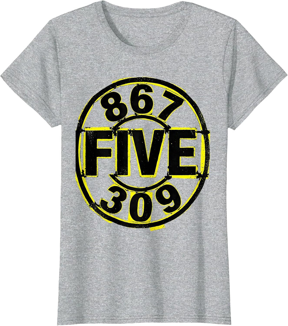 867 FIVE 309 Funny 80s Nostalgia Gen X Gift T-Shirt - Heather Grey