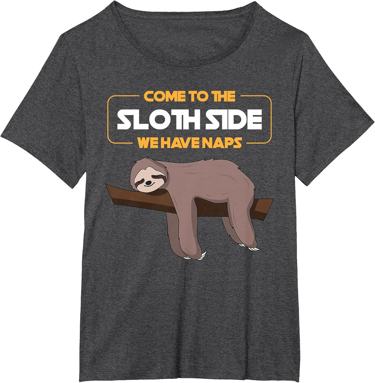 Come to The Sloth Side T-Shirt - Funny Sloth Pun T-Shirt - Dark Heather Grey