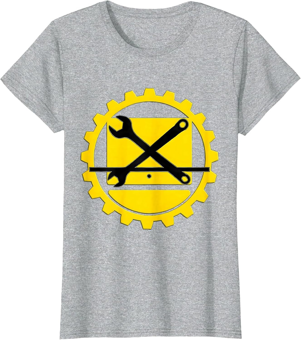 Maintenance Technician Badge Stencil Graphic Gift T-Shirt - Heather Grey