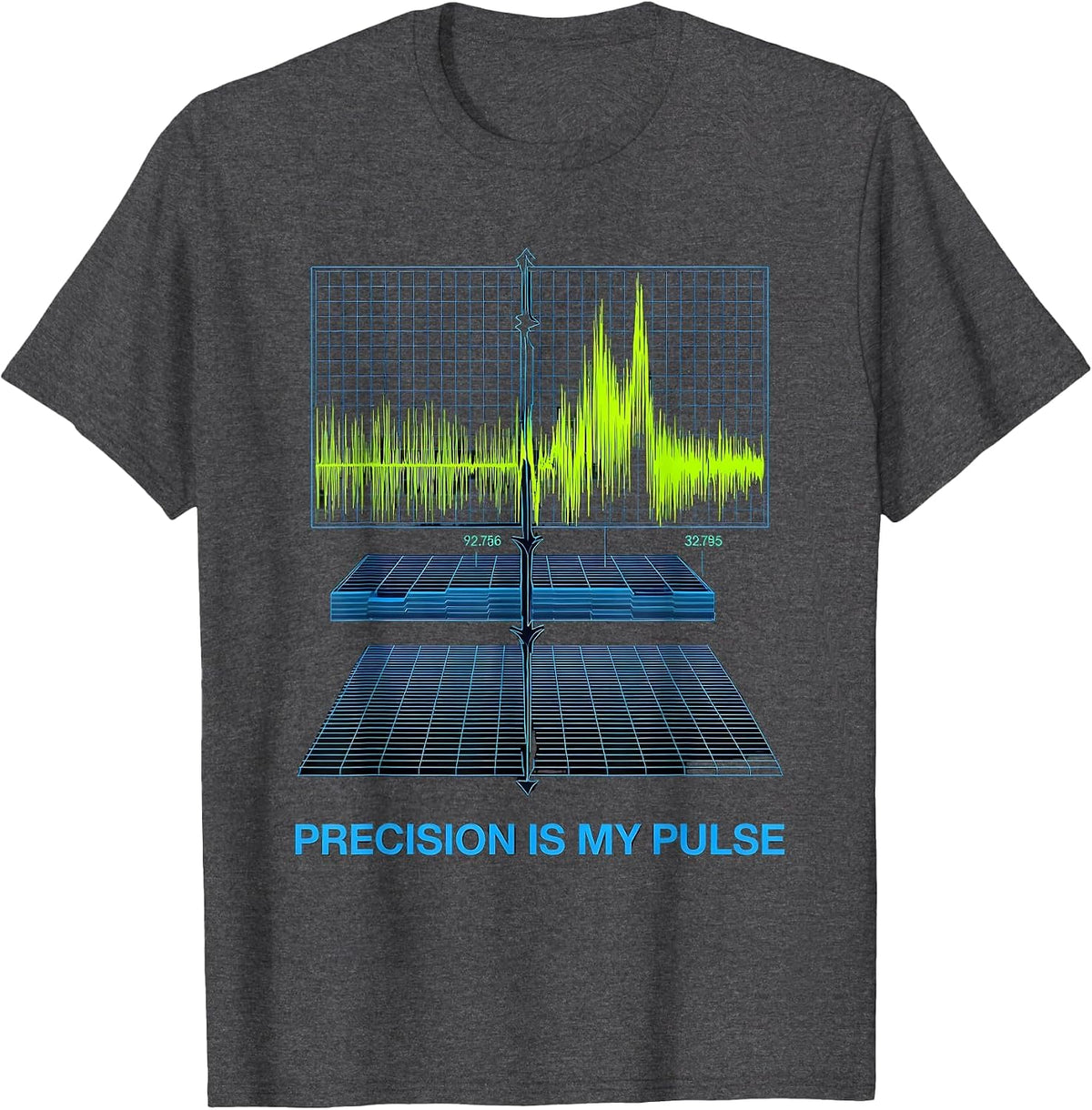 Precision Is My Pulse Funny Ham Radio Operator Humor T-Shirt - Dark Heather Grey