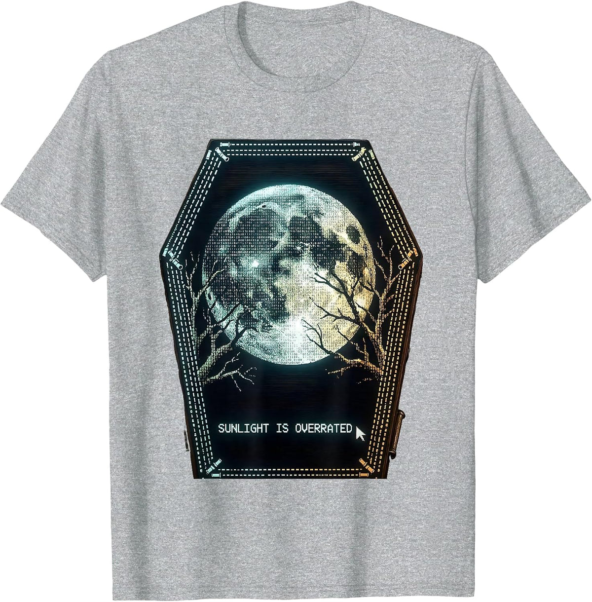 Men's Sunlight Is Overrated Dark Goth Design T-Shirt - Heather Grey