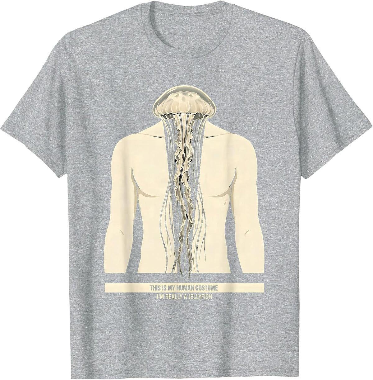 Men's This Is My Human Costume I'm Really A Jellyfish Funny T-Shirt - Heather Grey