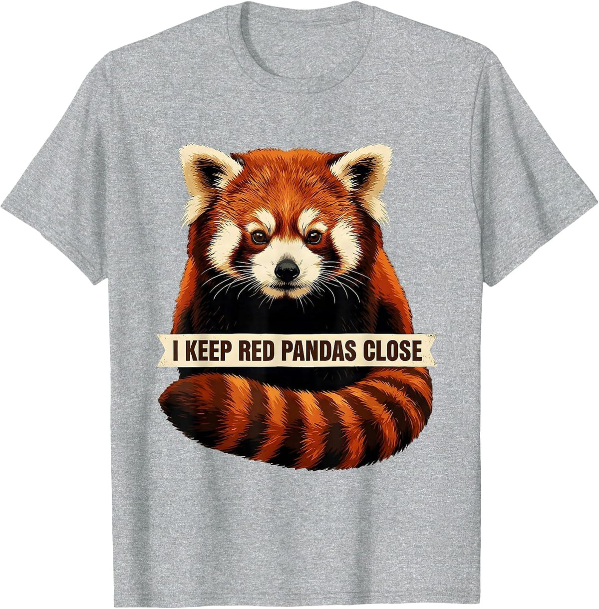 Men's I Keep Red Pandas Close Funny Red Panda Lover Animal T-Shirt - Heather Grey