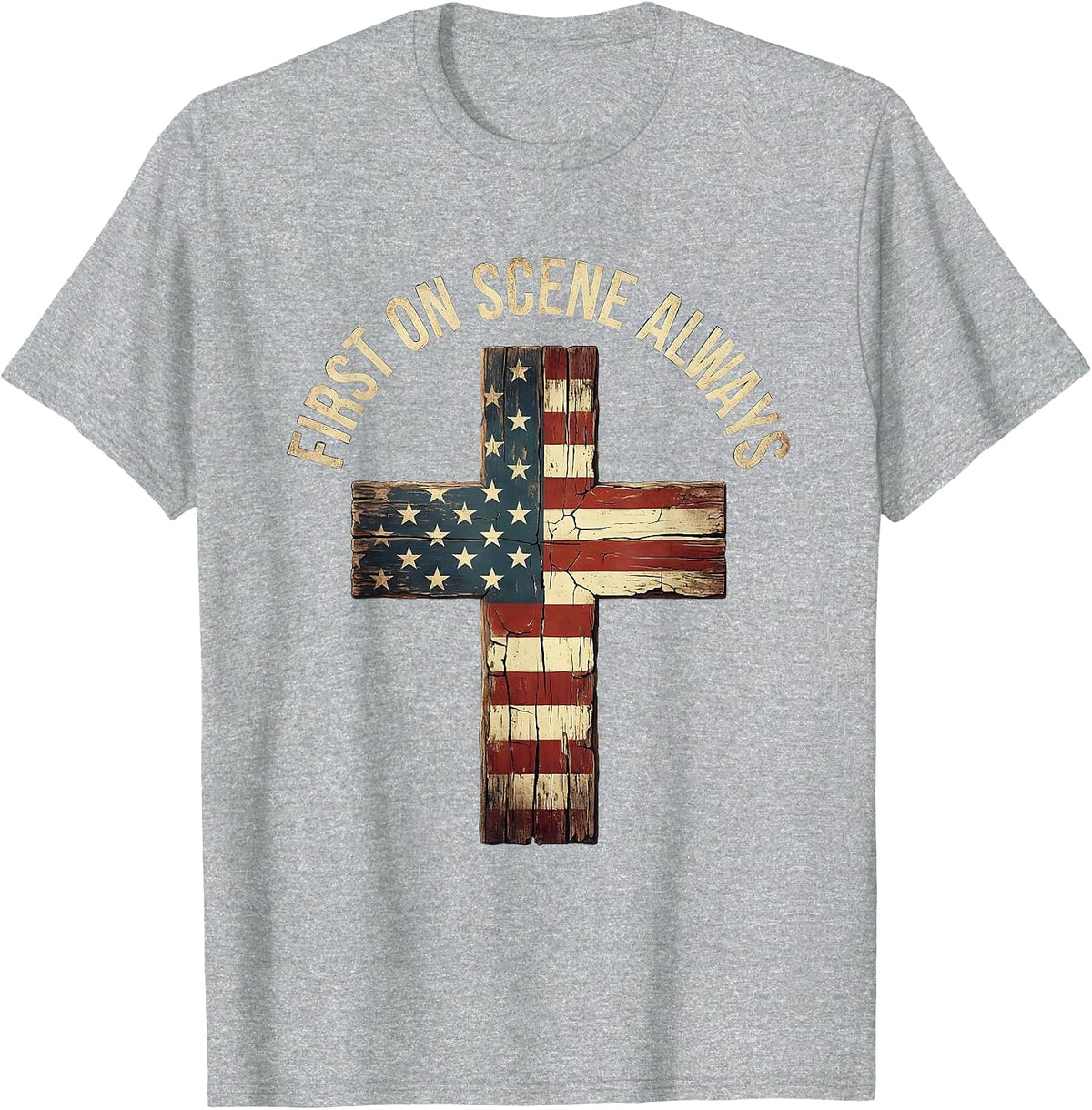Men's First On Scene Always EMT Responder Design T-Shirt - Heather Grey