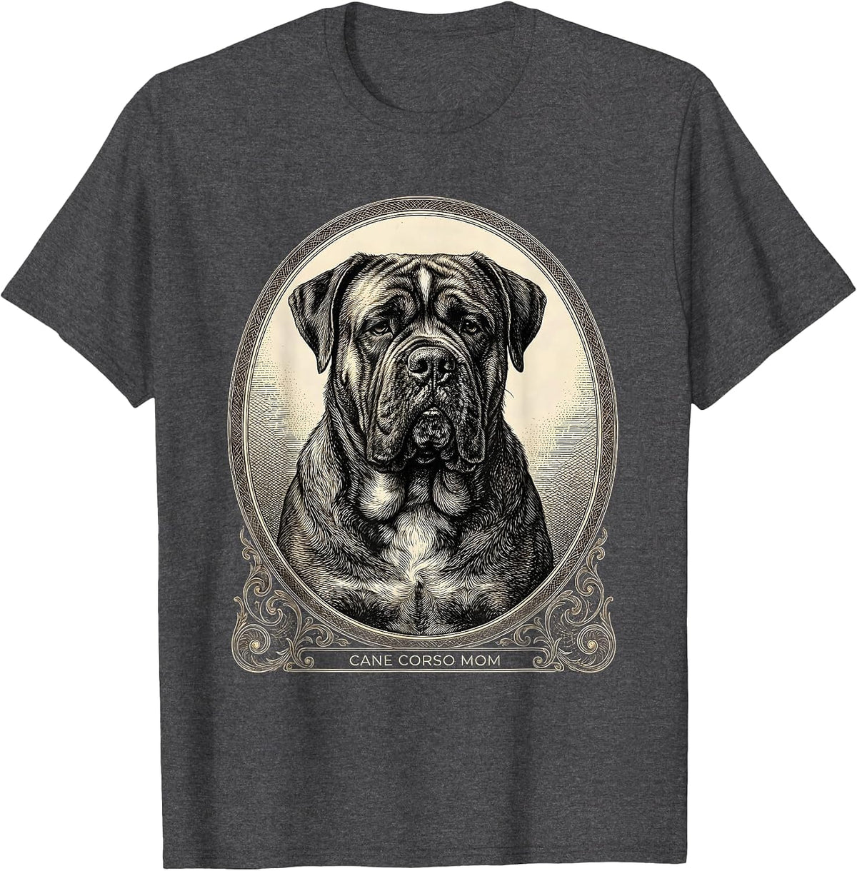 Men's Cane Corso Mom Sentimental Dog Owner Pride Crosshatch T-Shirt - Dark Heather Grey