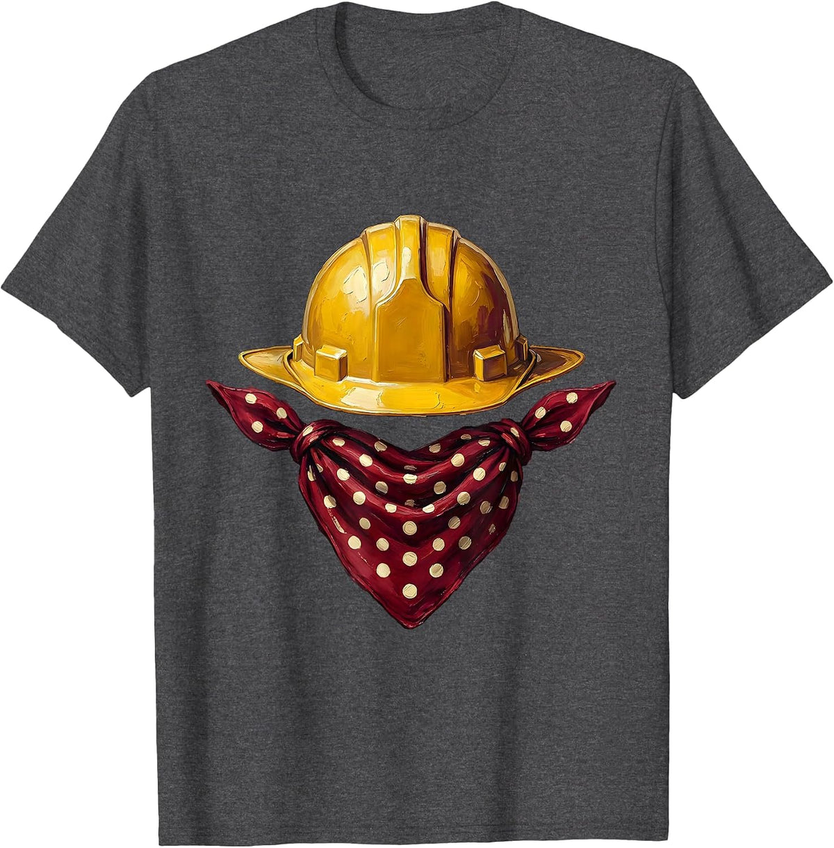 Rosie the Riveter Hard Hat and Bandana Icon T-Shirt - Dark Heather Grey