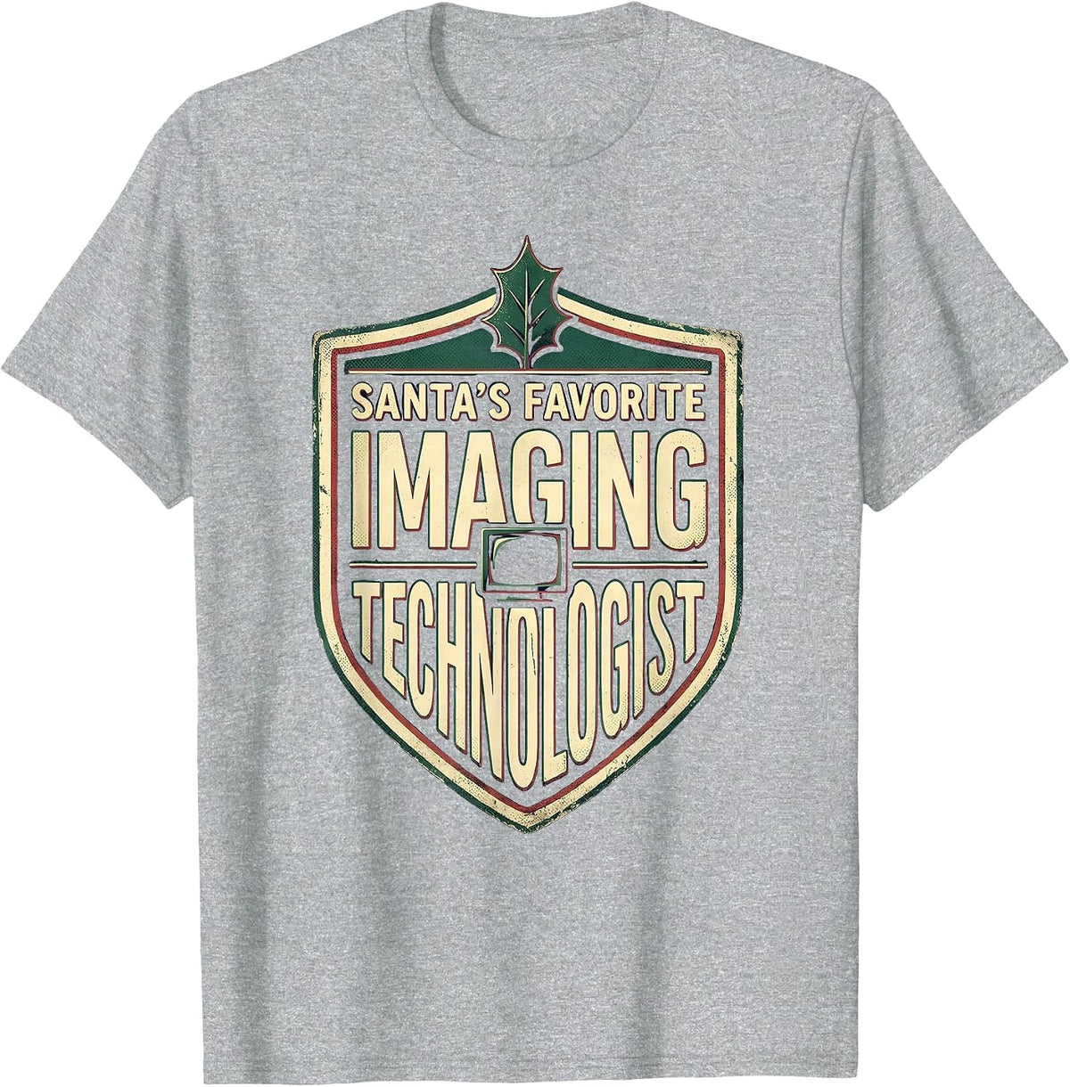 Men's Santa's Favorite Imaging Technologist Vintage Medical Tech T-Shirt - Heather Grey