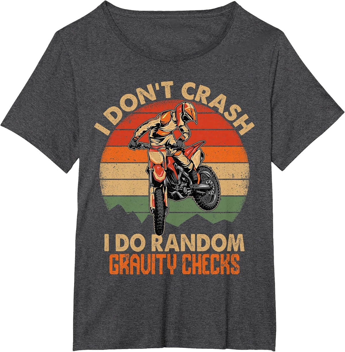 Funny Dirt Bike Shirt Boys Men Motocross Dirt Bike Rider T-Shirt - Dark Heather Grey