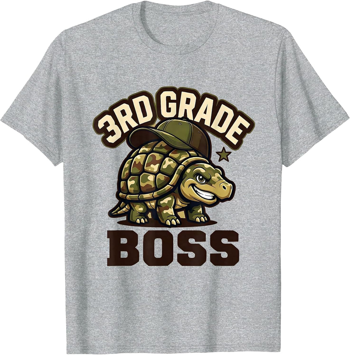 Men's 3rd Grade Boss Camo Third Grade Back To School Boys T-Shirt - Heather Grey