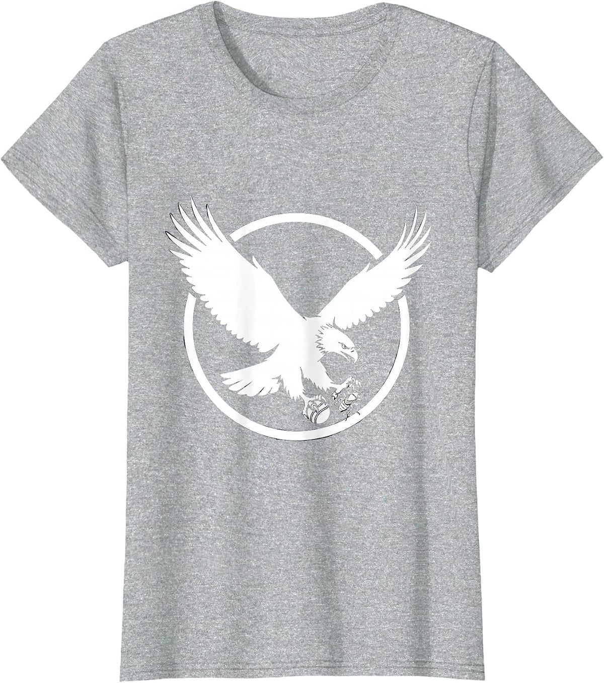 Women's Soaring Eagle Cricket Ball Inspirational Design T-Shirt - Heather Grey